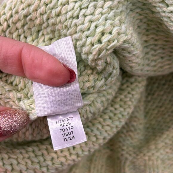 NWT Loft Sweater Womens Small Lime Green Marled Knit Cardigan Cropped Button Up - Picture 8 of 13